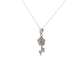 14k White Gold .35ct G SI1 Round Diamond Flower Necklace